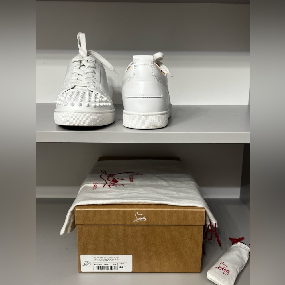 Christian Louboutin NWB Sneakers Fun Louis Junior Spikes 44.5 US 11.5 White